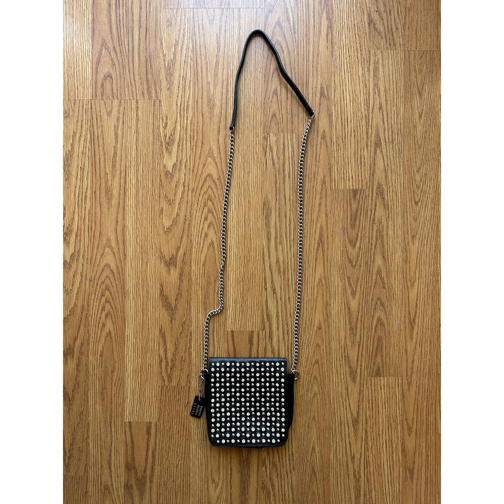 Leather Studded Crossbody w/ Chain Strap